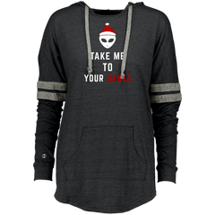 Alien Take Me To Your Santa Funny Christmas Sarcasm Ladies Hooded