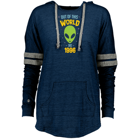 21 Years Old Geek Alien Happy Birthday Gift Since 1996 Ladies Hooded