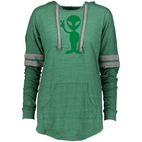 Big Alien Hello  Emoticon Martian UFO Smile Ladies Hooded