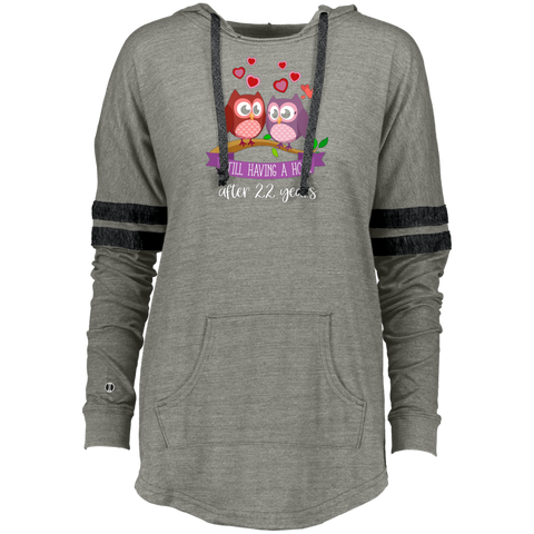 22nd Wedding Anniversary for Couple that love owl Ladies Hooded