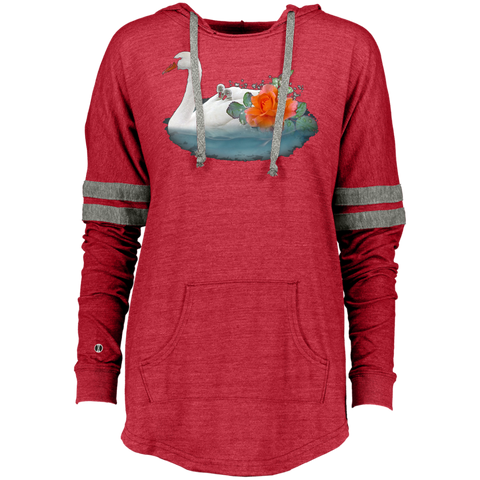 Beautiful Floating Swan   Baby chicks Swan Lovers Ladies Hooded