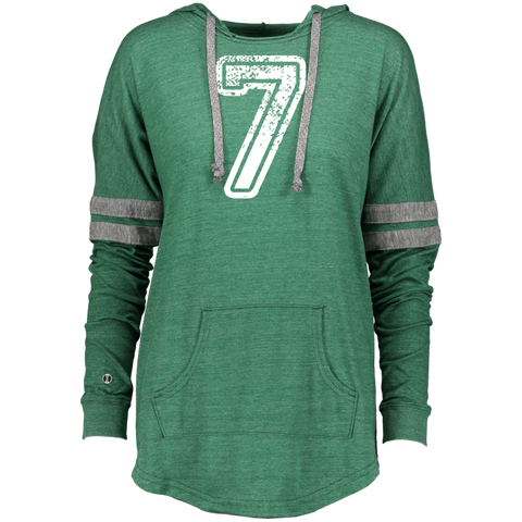 7 Number Seven Sports Team TShirt White Text Holloway Ladies Hooded