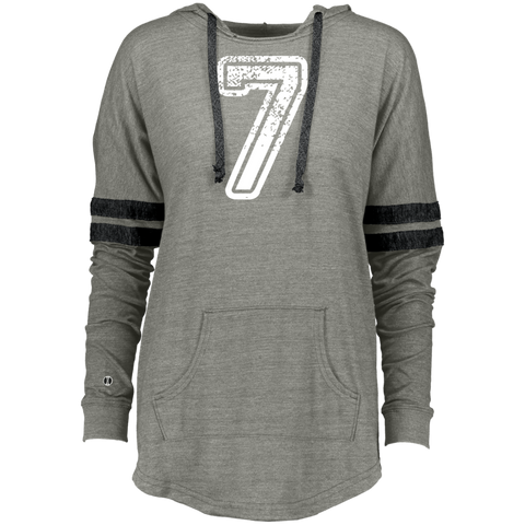 7 Number Seven Sports Team TShirt White Text Holloway Ladies Hooded