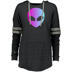 90s Alien Head Gradient Ladies Hooded