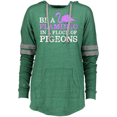 Be A Flamingo In A Flock Of Pigeons Funny Bird Humor Ladies Hooded