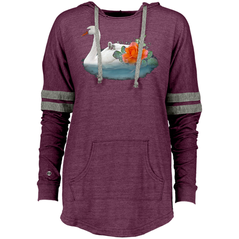 Beautiful Floating Swan   Baby chicks Swan Lovers Ladies Hooded