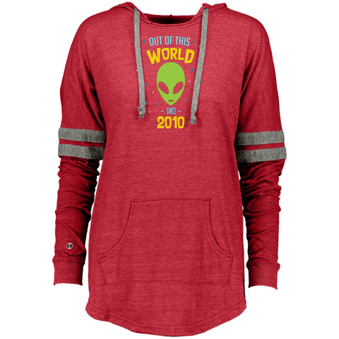 7 Years Old Geek Alien Happy Birthday Gift Since 2010 Ladies Hooded