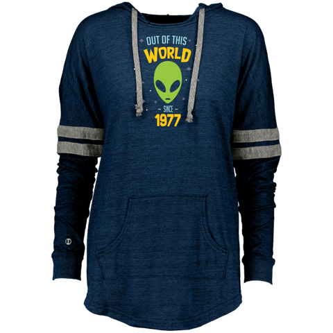 40 Years Old Geek Alien Happy Birthday Gift Since 1977 Ladies Hooded