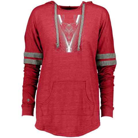 80s Grid Demon Landscape Optical Illusion Ladies Hooded