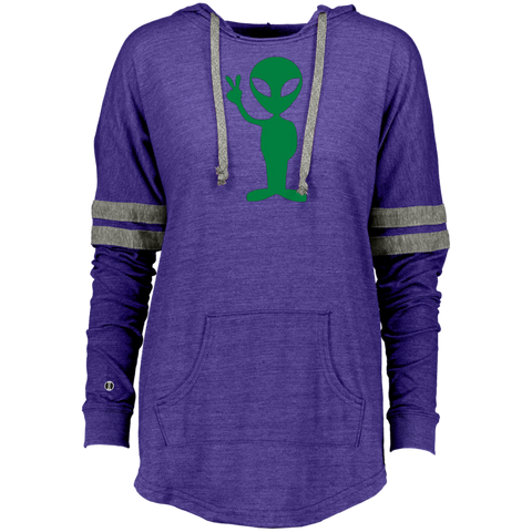 Big Alien Hello  Emoticon Martian UFO Smile Ladies Hooded