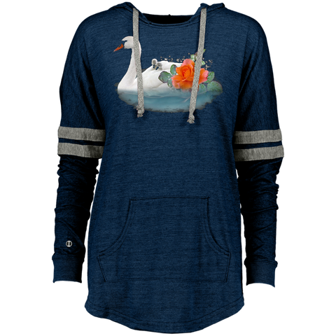 Beautiful Floating Swan   Baby chicks Swan Lovers Ladies Hooded