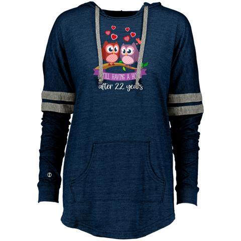 22nd Wedding Anniversary for Couple that love owl Ladies Hooded
