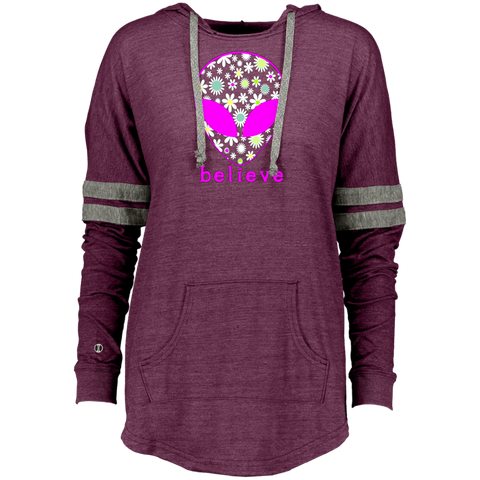 Believe  UFO Alien Head Ladies Hooded
