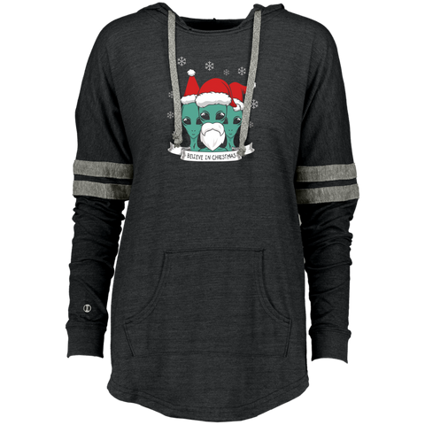 Believe in Christmas Aliens UFO Extraterrestrial Ladies Hooded