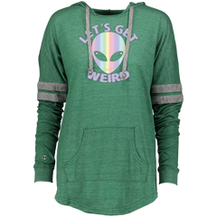 Alien Head Let_s Get Weird -Holographic Effect Ladies Hooded