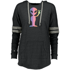 Alien Peace Rainbow UFO Gift Ladies Hooded