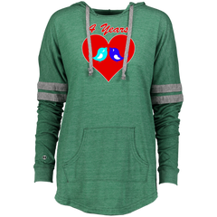4th Wedding Anniversary Gift Present  Love Birds Heart Ladies Hooded