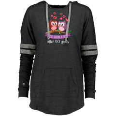 50th Wedding Anniversary for Couple that love owl Ladies Hooded