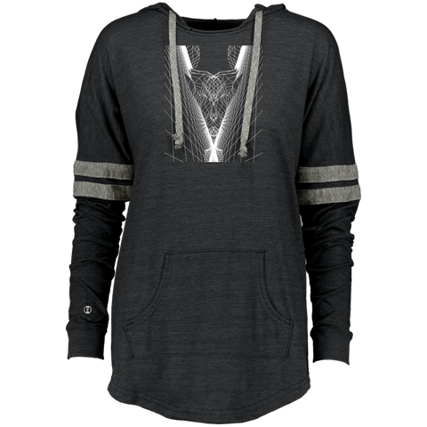 80s Grid Demon Landscape Optical Illusion Ladies Hooded