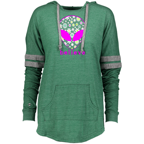 Believe  UFO Alien Head Ladies Hooded