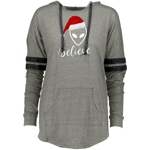 Believe Alien Santa Claus Hat Ugly Christmas Ladies Hooded