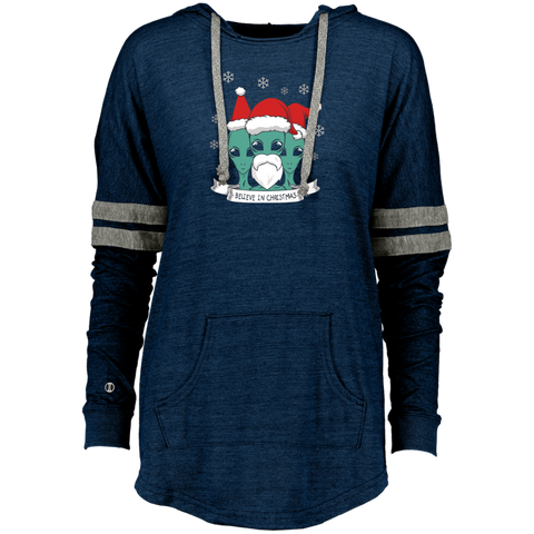 Believe in Christmas Aliens UFO Extraterrestrial Ladies Hooded