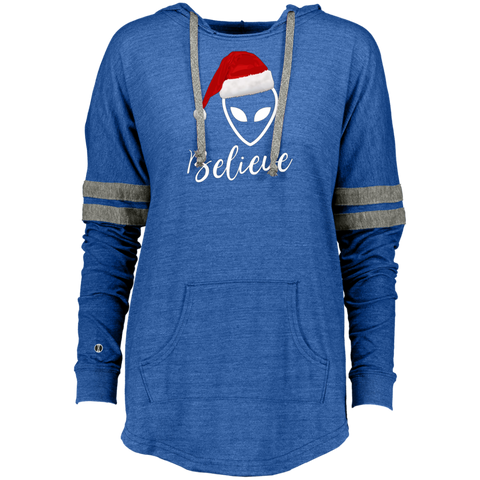 Believe Alien Santa Claus Hat Ugly Christmas Ladies Hooded