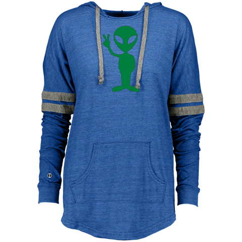 Big Alien Hello  Emoticon Martian UFO Smile Ladies Hooded