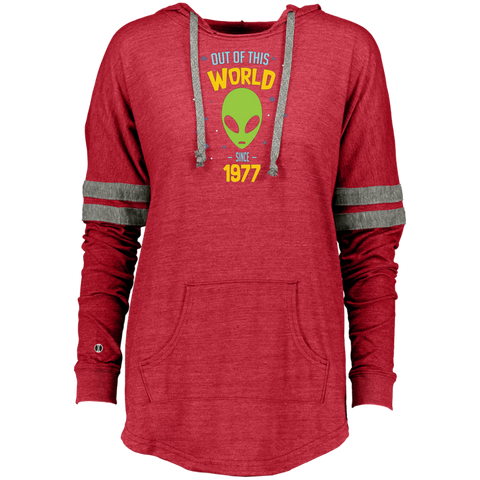 40 Years Old Geek Alien Happy Birthday Gift Since 1977 Ladies Hooded