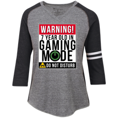 7th Birthday T Shirt For Gamers Gaming Mode On T Shirt Ladies' Vintage V-Neck T-Shirt