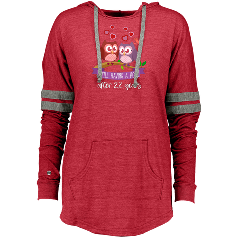 22nd Wedding Anniversary for Couple that love owl Ladies Hooded