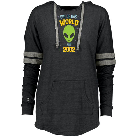15 Years Old Geek Alien Happy Birthday Gift Since 2002 Ladies Hooded