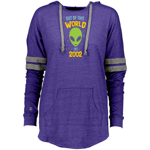 15 Years Old Geek Alien Happy Birthday Gift Since 2002 Ladies Hooded