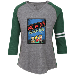 8 bit Video Games Graphic Design  Gamer Dads T Shirt Ladies' Vintage V-Neck T-Shirt