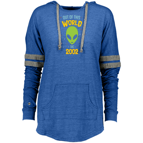 15 Years Old Geek Alien Happy Birthday Gift Since 2002 Ladies Hooded