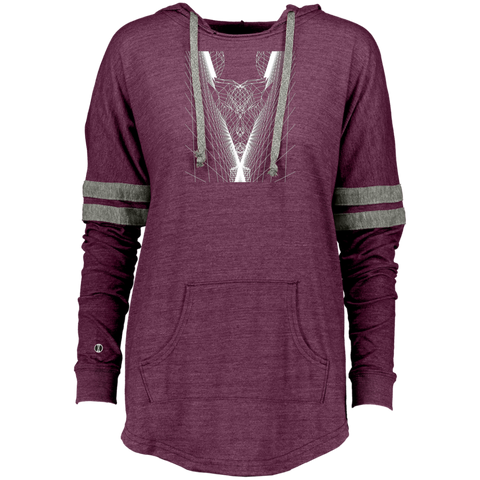 80s Grid Demon Landscape Optical Illusion Ladies Hooded