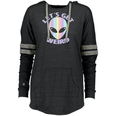 Alien Head Let_s Get Weird -Holographic Effect Ladies Hooded