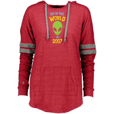 10 Years Old Geek Alien Happy Birthday Gift Since 2007 Ladies Hooded