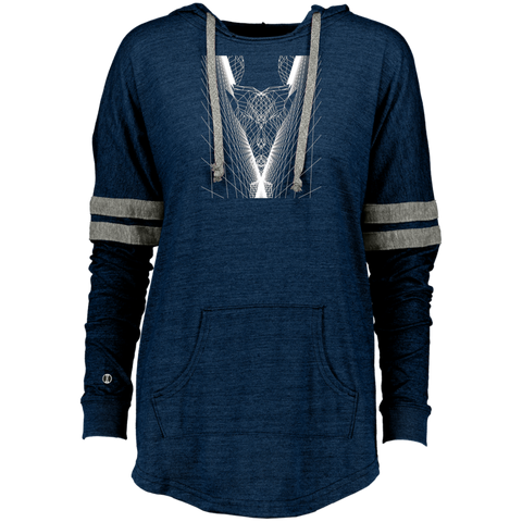 80s Grid Demon Landscape Optical Illusion Ladies Hooded