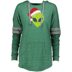 Alien in a Santa Claus Hat - Christmas Ladies Hooded