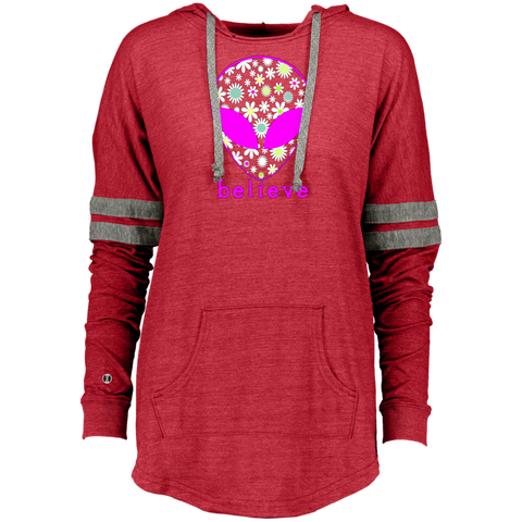 Believe  UFO Alien Head Ladies Hooded
