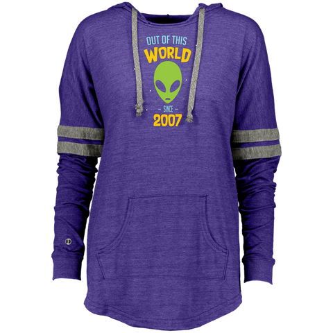 10 Years Old Geek Alien Happy Birthday Gift Since 2007 Ladies Hooded