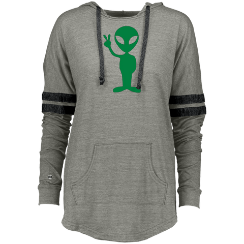 Big Alien Hello  Emoticon Martian UFO Smile Ladies Hooded