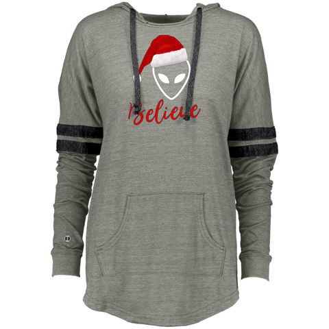 Believe Alien Santa Claus Hat Ugly Christmas Ladies Hooded