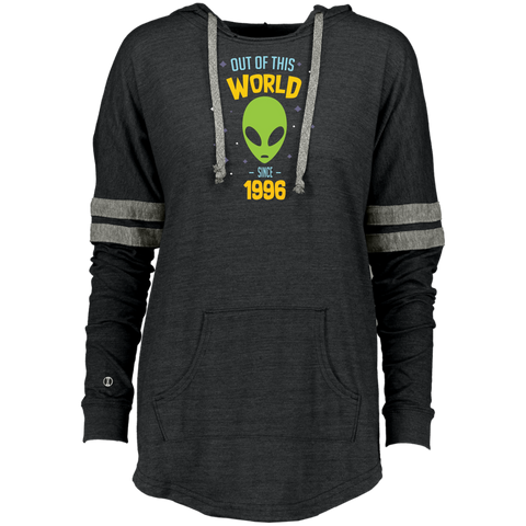 21 Years Old Geek Alien Happy Birthday Gift Since 1996 Ladies Hooded
