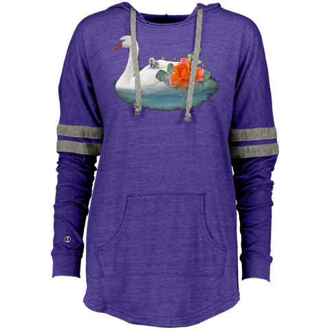 Beautiful Floating Swan   Baby chicks Swan Lovers Ladies Hooded