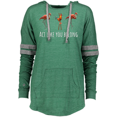 Act Like You Belong Cool Funny Pink Flamingo Lover Ladies Hooded