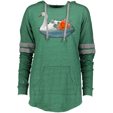 Beautiful Floating Swan   Baby chicks Swan Lovers Ladies Hooded