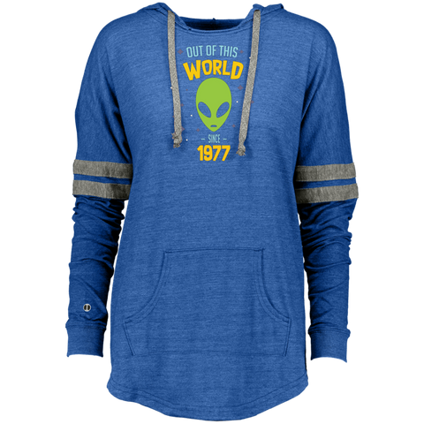 40 Years Old Geek Alien Happy Birthday Gift Since 1977 Ladies Hooded