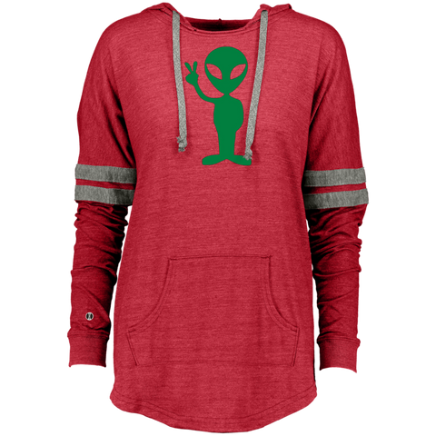 Big Alien Hello  Emoticon Martian UFO Smile Ladies Hooded
